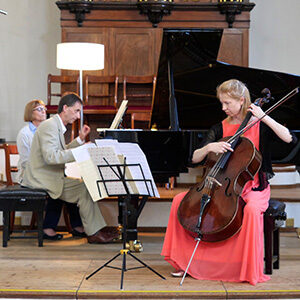 Oxford cello teacher Coral Lancaster, Holywell Music Room